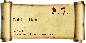 Mahl Tibor névjegykártya